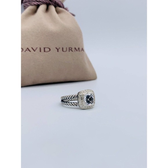 David Yurman Petite Albion Ring with White Topaz and Diamonds Size 6 - Picture 2 of 4